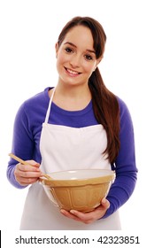 Portrait Of Girl Holding Mixing Bowl