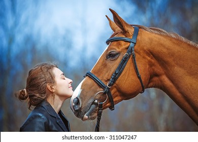 Portrait Of A Girl And Horse 