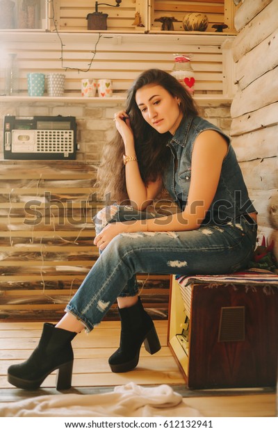 Portrait Girl Long Curly Natural Hair Stock Photo Edit Now 612132941