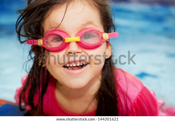 Portrait Girl Pool Stock Photo (Edit Now) 144301621