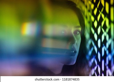 Portrait Of Girl With Prism Lights