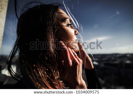 Similar – Image, Stock Photo Ray of Light Human being