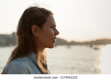 Portrait of a girl at the sea