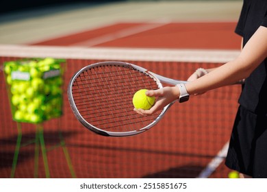 Portrait of a girl tennis player thinking and reasoning before hitting a tennis match, tennis game concept - Powered by Shutterstock