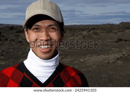 Portrait of Golfer on Lave Field, Reykjanes, Iceland