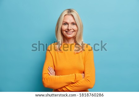 Similar – Image, Stock Photo beautiful woman and cute golden retriever dog enjoying healthy breakfast at home, lying on the floor. healthy breakfast with tea, fruits and sweets. top view