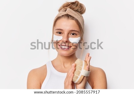 Similar – Image, Stock Photo beautiful caucasian woman taking a selfie with her dog at sunset in countryside. Using mobile phone. Technology and lifestyle outdoors