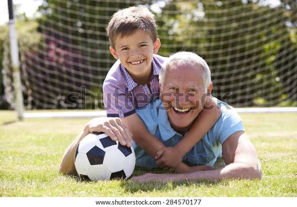 Portrait Grandfather Grandson Football Stock Photo 284570177 | Shutterstock