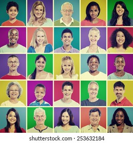 Diversity Concept Mosaic People Portraits Multiracial Stock Photo (Edit ...