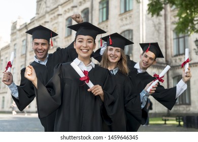 Happy Graduation Students Diplomas Outdoors Stock Photo (Edit Now ...