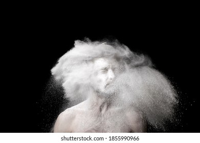 2,530 Man with white powder face Images, Stock Photos & Vectors ...