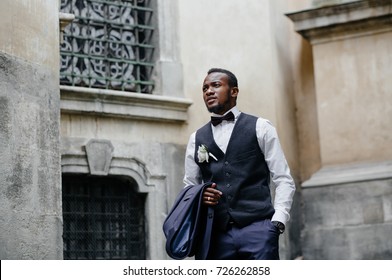 Portrait Of Handsome African American Groom