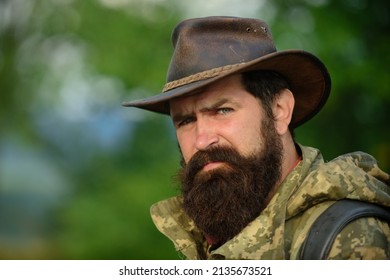 Portrait Handsome Bearded Man Serious Face Stock Photo 2135673521 ...