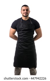 Portrait Of Handsome Chef In Black Apron