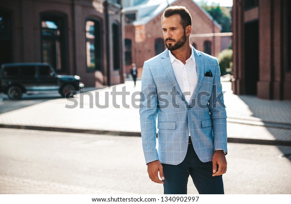 Portrait Handsome Fashion Businessman Model Dressed Stock Photo ...