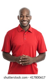 Portrait of a handsome late 20s black man isolated on a white background