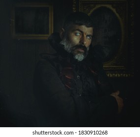 A Portrait Of A Handsome Male In Gothic Vampire Style