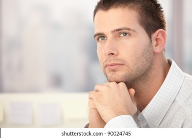 Portrait Of Handsome Man Thinking.?