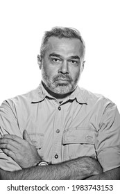 Portrait Of Handsome Mature Man, Studio Shot