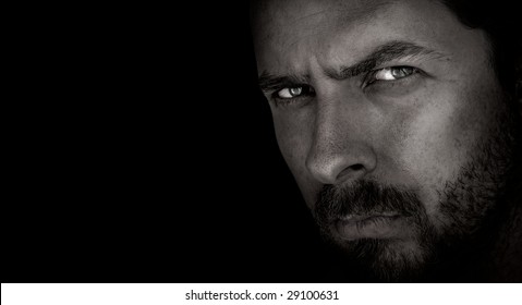 Portrait of Handsome Sexy Bearded Man