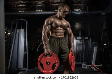 Portrait Handsome Sporty Man Naked Muscular Stock Photo Edit Now