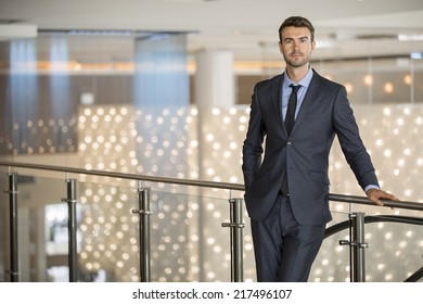 Portrait Of A Handsome Young Businessman In A Shopping Center