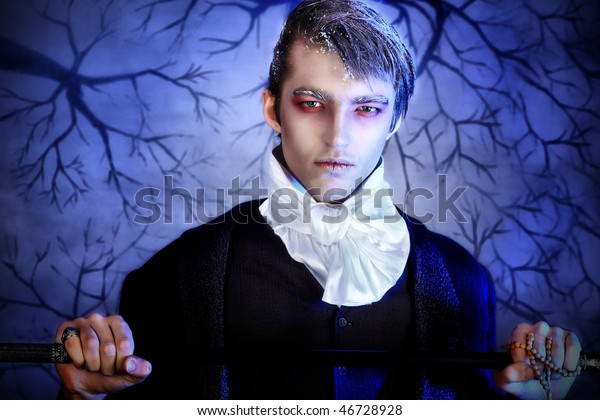 Portrait Handsome Young Man Vampire Style Stock Photo 46728928 ...