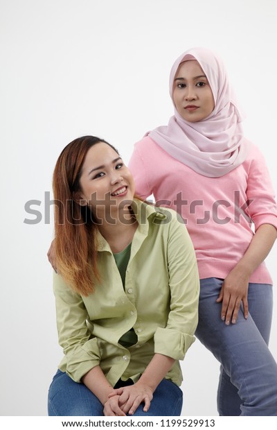 Portrait Happiness Malay Women On White Stock Photo Edit Now 1199529913