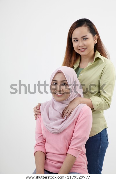 Portrait Happiness Malay Women On White Stock Photo Edit Now 1199529997