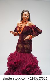 Portrait of happy African woman dressed in Igbo traditional attire