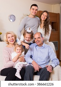 Portrait Of Happy Big Multigenerational Family At House
