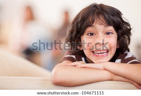 Similar – Image, Stock Photo Cute boy happiness having bath