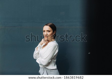 Similar – Image, Stock Photo Young girl posing outdoor