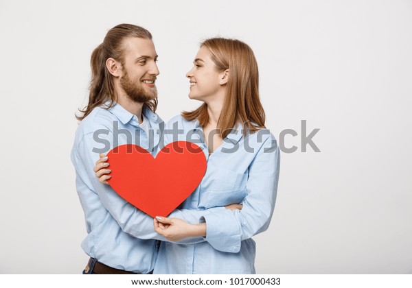 Portrait Happy Cute Couple Love Enjoys Stock Photo Edit Now