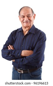 Portrait of a happy elderly East Indian man