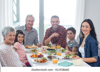 Portrait Happy Family Having Breakfast Morning Stock Photo (Edit Now ...