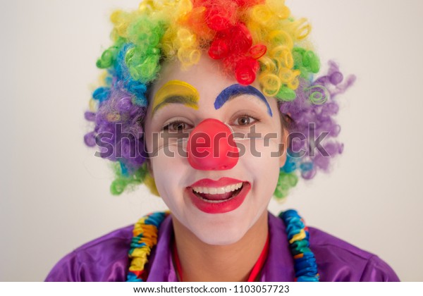 Portrait Happy Funny Clown Girl Stock Photo 1103057723 | Shutterstock