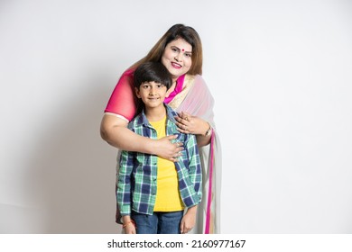 Portrait Happy Indian Mother Son Hug Stock Photo 2160977167 | Shutterstock