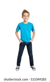 Portrait of happy joyful beautiful boy isolated on white background - Shutterstock ID 515349283