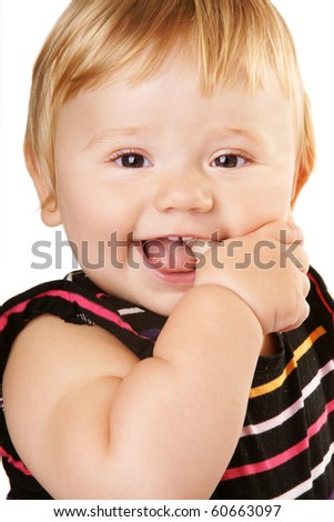 Similar – Image, Stock Photo Adorable little girl playing in a urban park