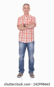 Portrait Of Happy Man On White Background