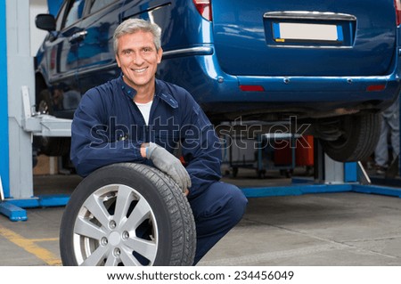 Similar – Image, Stock Photo tyre change