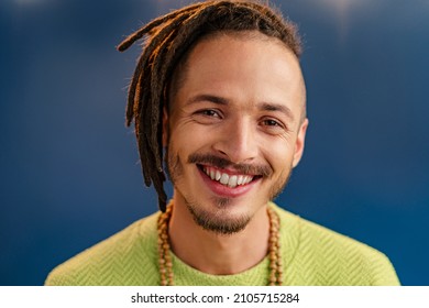 Portrait Of A Happy Positive Guy With Dreadlocks