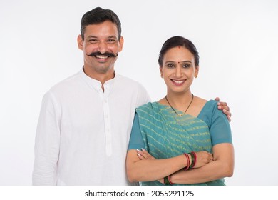 Portrait of happy rural Indian couple