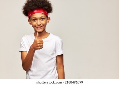 Portrait Happy Satisfied Boy Kid Afro Stock Photo 2188491099 