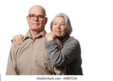 Portrait Of A Happy Senior Couple Embracing Each Other