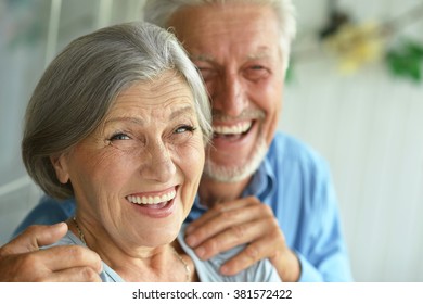 Portrait of a happy senior couple at home