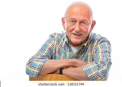 Portrait Of A Happy Senior Man Smiling Isolated On White