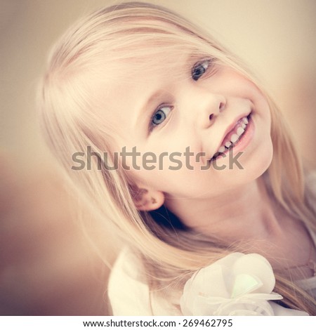 Similar – happy child girl playing at home in cozy weekend morning