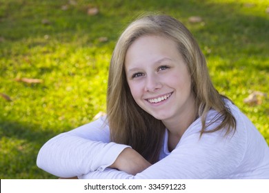 Portrait Happy Twelve Year Old Girl Stock Photo 334591223 | Shutterstock